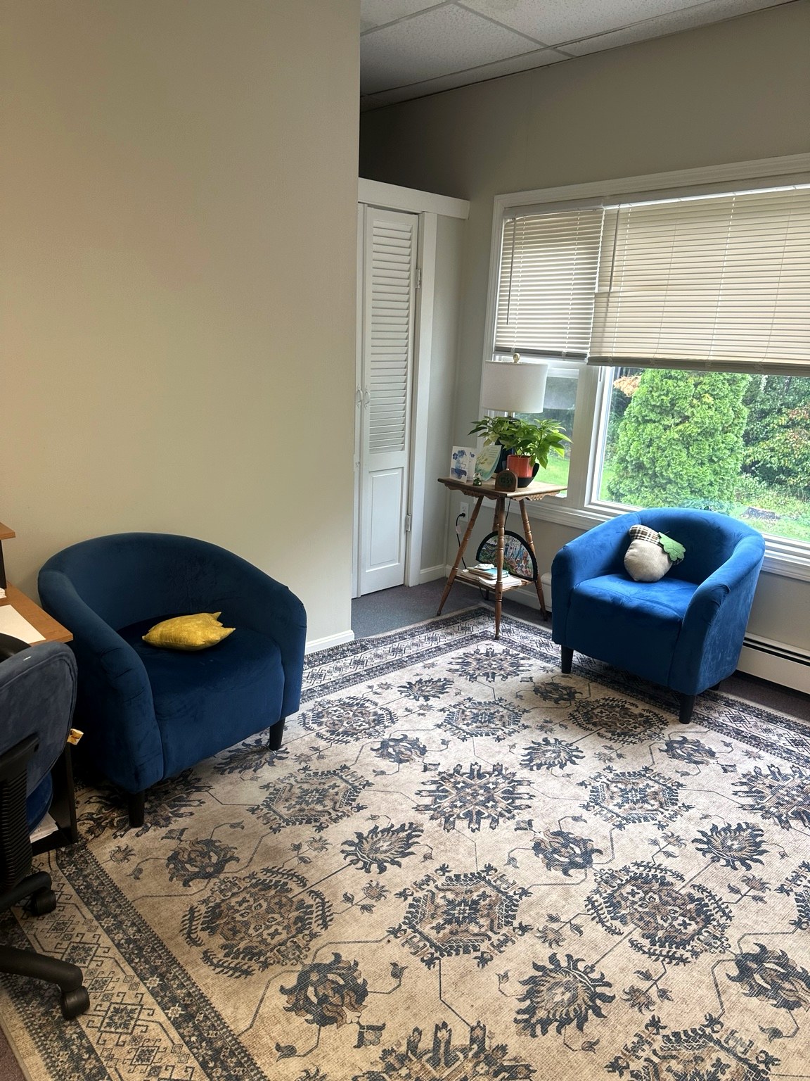 A comfortable therapy room at My Choice Therapy